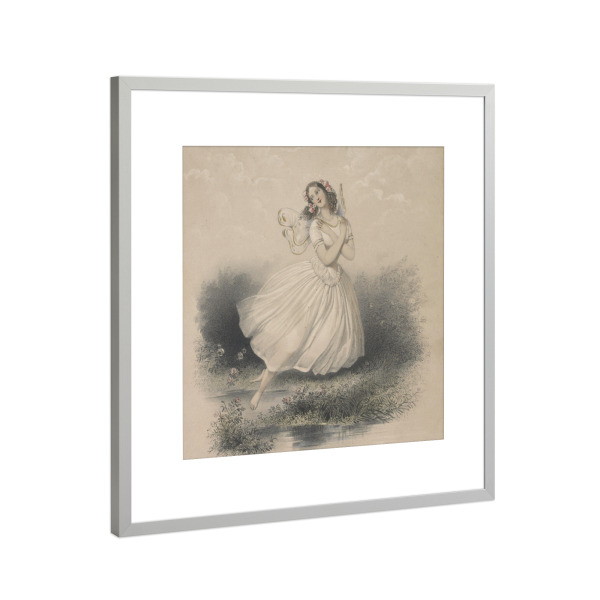 Poster mit Rahmen Silber "Balletttänzerin Carlotta Grisi" artboxONE - Menschen