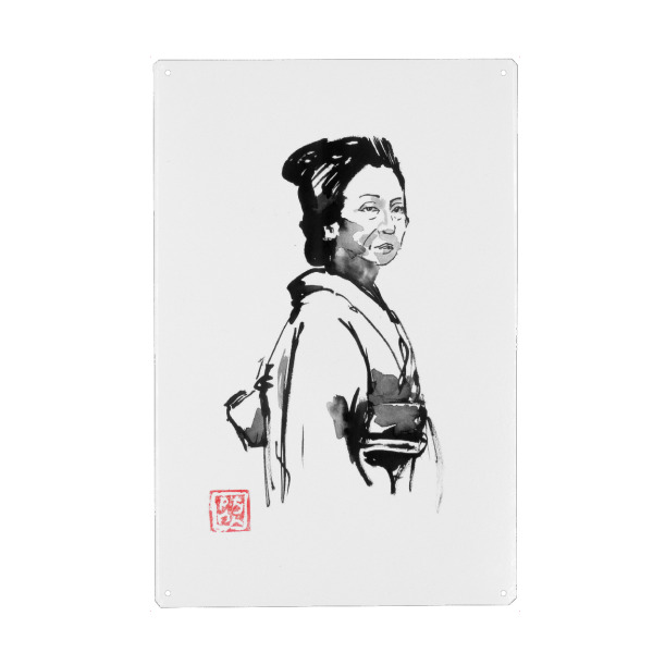 Holzbild "Alte Frau" artboxONE - Menschen,Reise / Asien - Sumie,Japan,Frau,Geisha