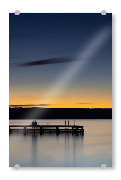 Acrylglasbild "Chillen am Ammersee" artboxONE - Natur,Reise - Ammersee,Sonnenuntergang,Chillen,Steg,Paar,Liebe,Ruhe,Natur,Reise
