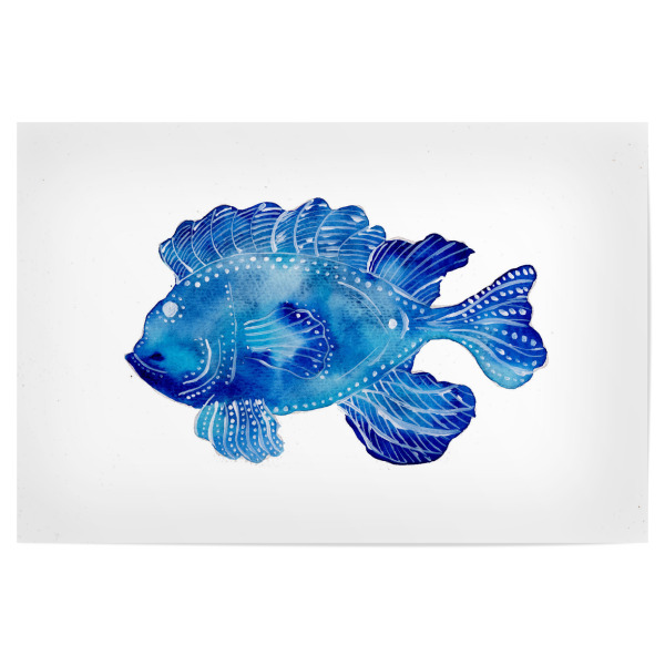 Poster "Blauer Fisch Tribal Tattoo" artboxONE - Natur,Tiere,Unterwasser