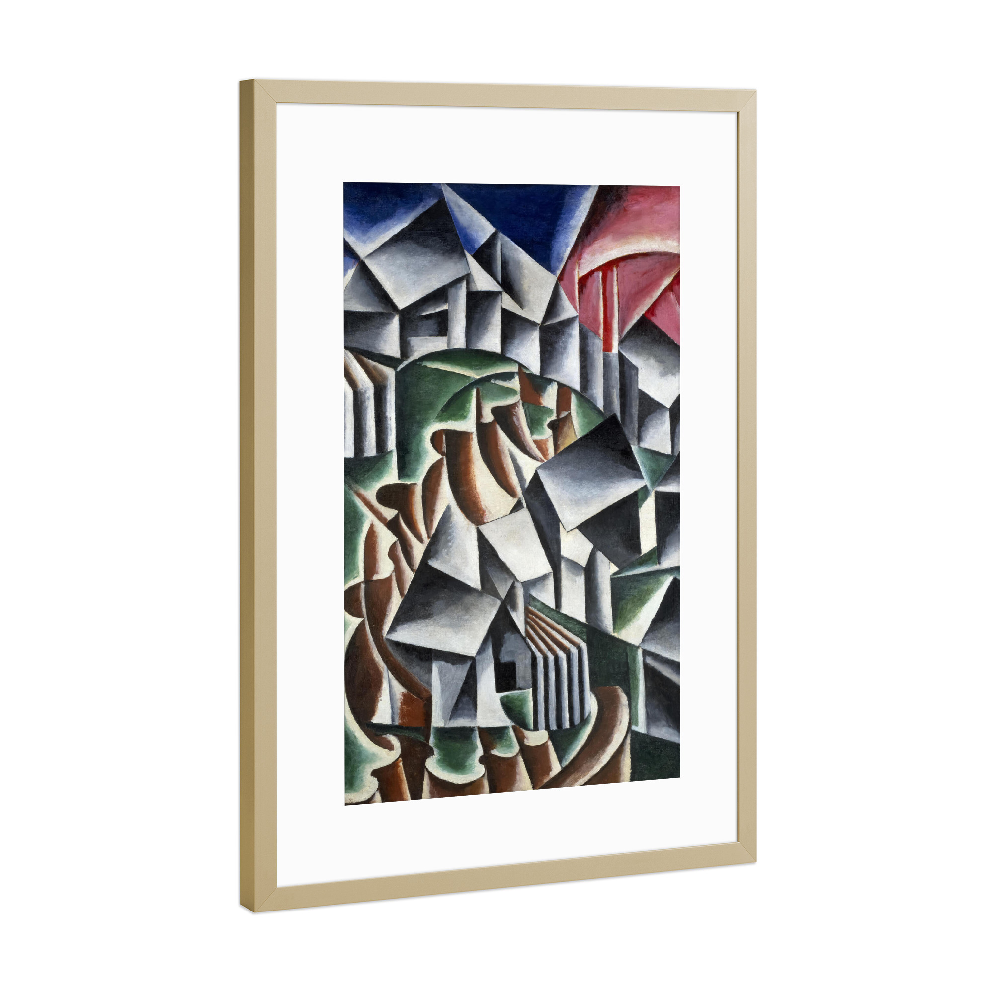 Poster mit Rahmen Gold "Birsk" artboxONE - Abstrakt,Geometrie