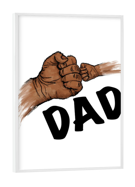 Poster mit weißem Rahmen "Schwarze Faust | Vater und Sohn" artboxONE - Für Kinder,Für Papa