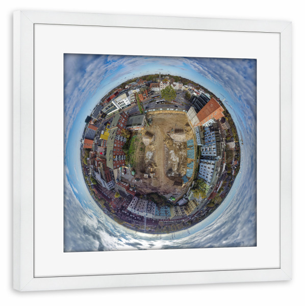 Poster mit Rahmen weiß "Bergedorf Mohnhof-Lücke" artboxONE - Städte,Städte / Hamburg,Reise,Architektur,Reise / Länder