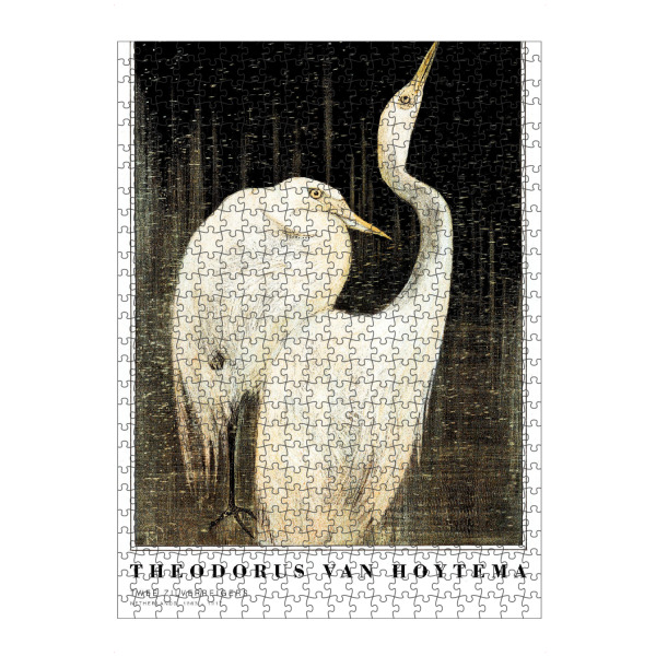 Puzzle Ravensburger "Hoytema - Zwei Silberreiher" artboxONE - Typografie,Tiere