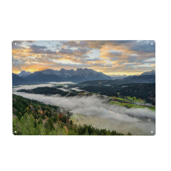 Metall Poster "Blick ins Karwendelgebirge" artboxONE - Natur,Reise,Reise / Länder