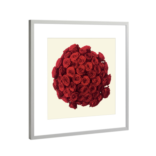 Poster mit Rahmen Silber "Ein wunderschöner Rosenstrauß" artboxONE - Floral