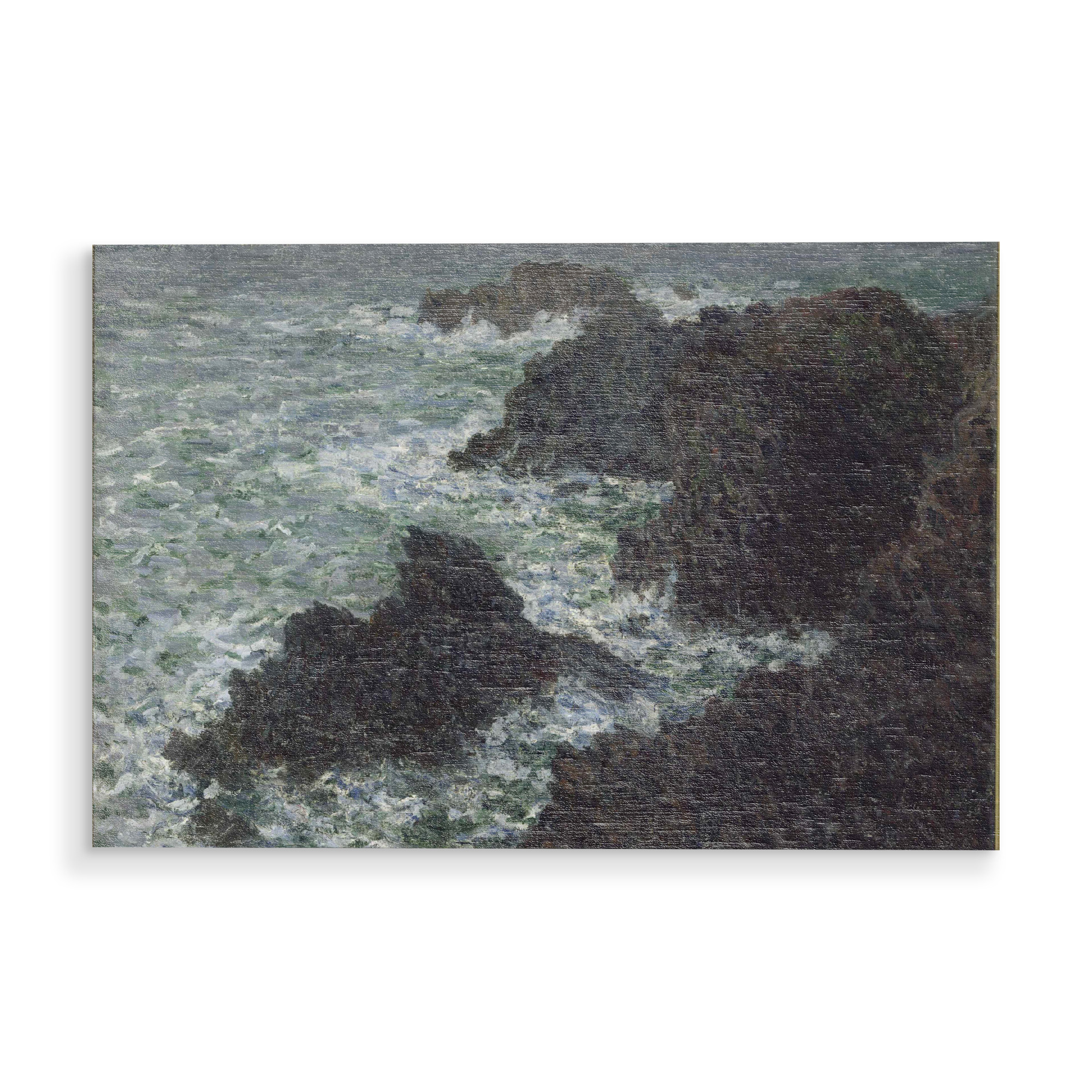 Holzbild "Claude Monet - Die wilde Küste" artboxONE - Natur,Reise - Claude monet,Kunst,Malerei,Gemälde,Natur,Reise,Wasser,Wellen,Seelandschaft