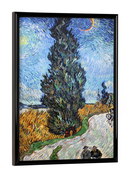 Poster mit schwarzem Rahmen "Landweg in der Provence" artboxONE - Natur