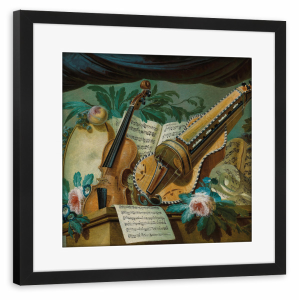 Poster mit Rahmen schwarz "Musik mit Violine" artboxONE - Menschen,Musik - Gerke jans de jager,Musik,Violine,Stillleben,Geige,Kunst,Malerei,Gemälde