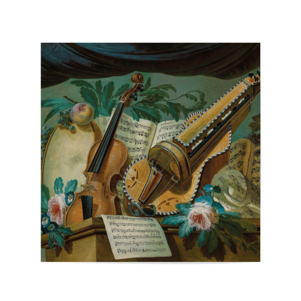Poster 20x20 cm "Musik mit Violine" artboxONE - Menschen,Musik - Gerke jans de jager,Musik,Violine,Stillleben,Geige,Kunst,Malerei,Gemälde