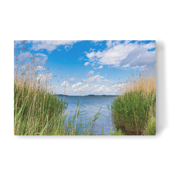 Leinwandbild "See, Wolken, Schilf" artboxONE - Natur,Reise