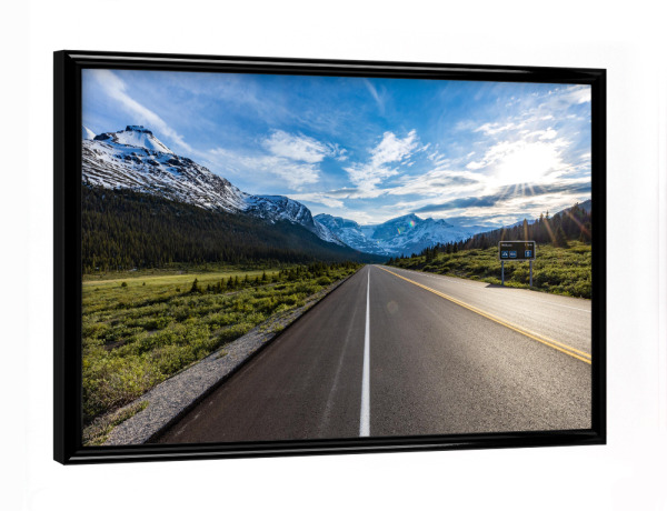 Poster mit schwarzem Rahmen "Der Icefield Parkway" artboxONE - Natur - Kanada,Rocky mountains,Straße,Icefield parkway,Jasper,Banff,Landschaft,Natur