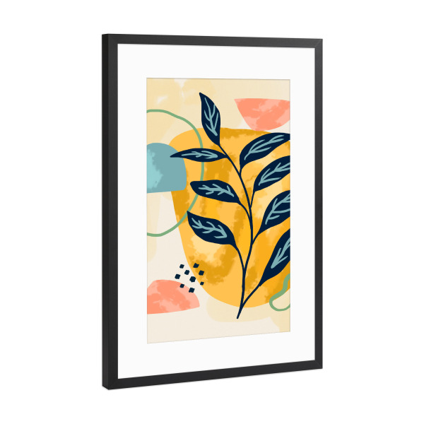 Poster mit Rahmen Schwarz (Metallic) "Die Goldene Regel" artboxONE - Floral,Abstrakt