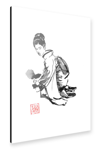 Alu-Dibond "Geisha hebt ab" 30x20 cm artboxONE