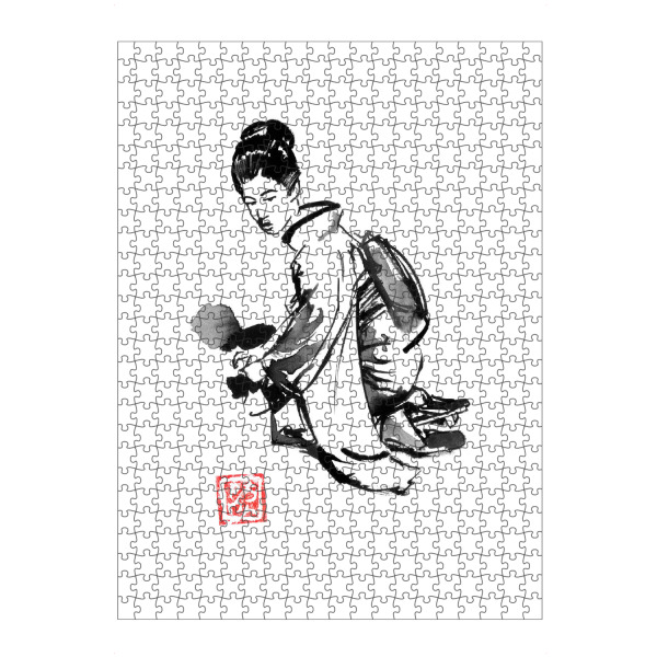 artboxONE Puzzle "Geisha hebt ab" artboxONE - Menschen,Schwarzweiß,Reise / Asien - Geisha,Sumie,Japan - Bild geisha
