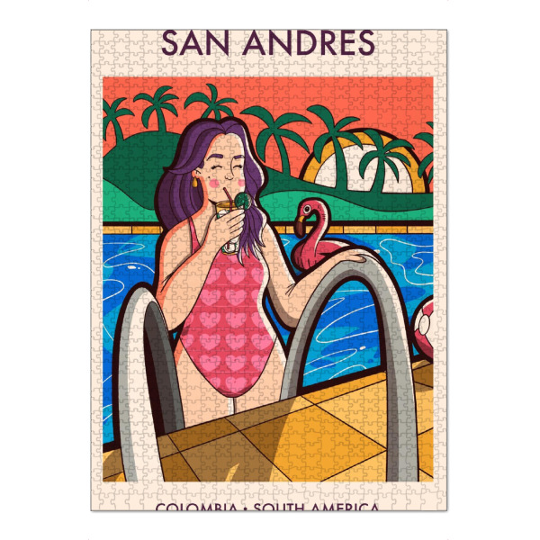 Puzzle Ravensburger "San Andrés Girl" artboxONE - Städte,Reise,Essen & Trinken,Menschen,Fashion
