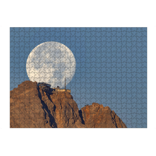 Puzzle Ravensburger "Vollmond hinter Zugspitze" artboxONE - Natur - Mond,Zugspitze,Bayern,Natur,Berg,Vollmond - Bild mond