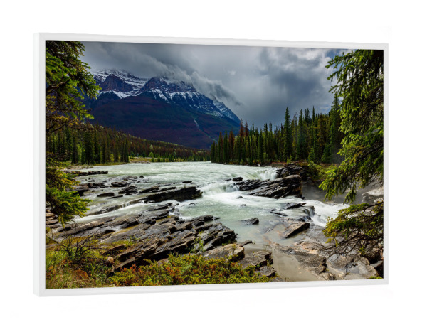 Poster mit weißem Rahmen "Der Athabasca Fluß in Kanada" artboxONE - Natur