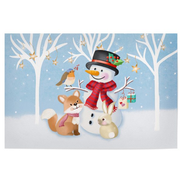 Poster "Schneemann, Fuchs und Hase" artboxONE - Für Kinder,Tiere,Weihnachten