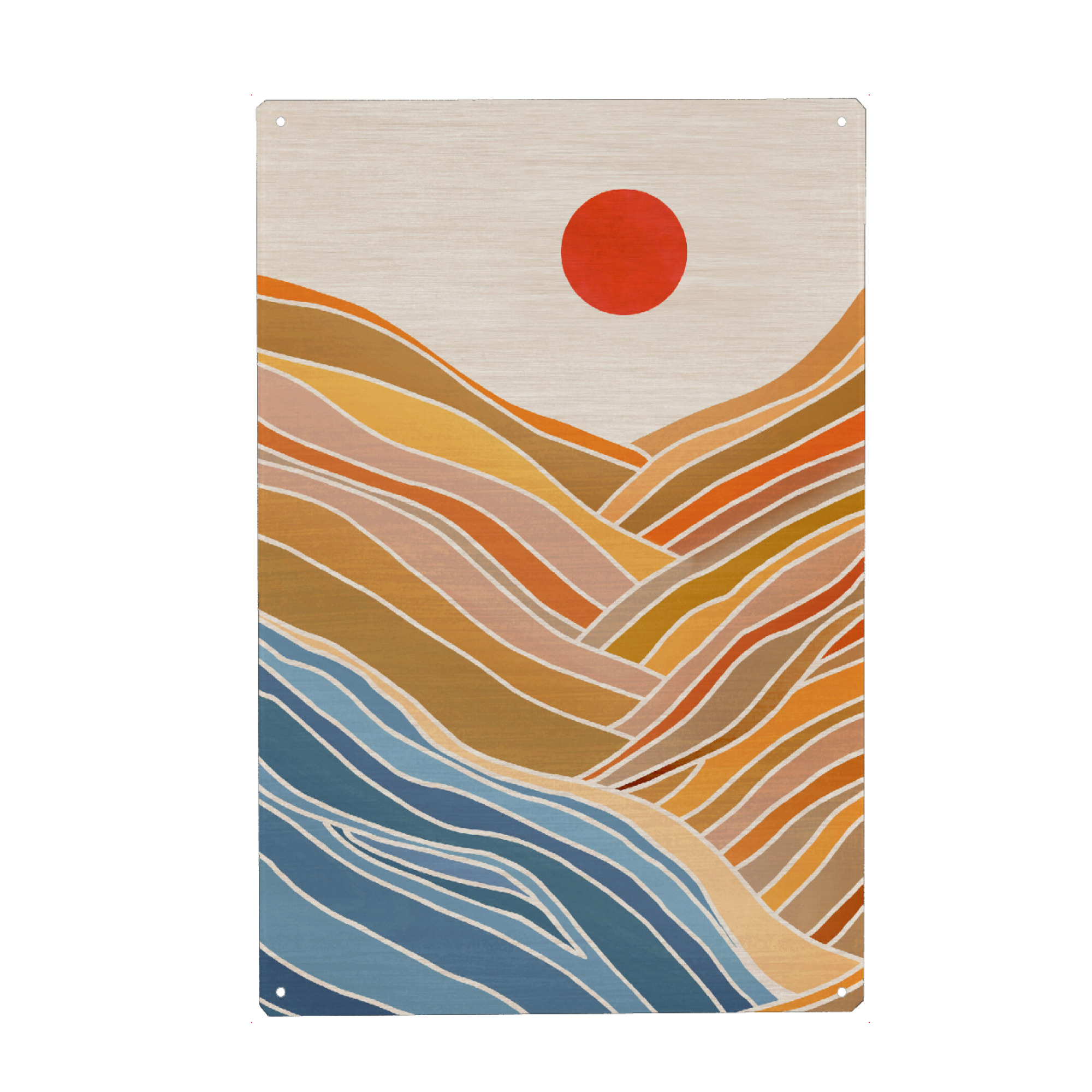 Holzbild "Abstrakter Strand" artboxONE - Natur,Abstrakt - Landschaft,Abstrakt,Sonnenuntergang,Strand,Meer,Szene