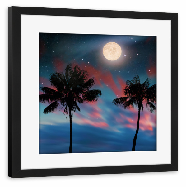 Poster mit Rahmen schwarz "Tropischer Abend" artboxONE - Natur,Reise,Reise / Strand und Meer,Reise / Asien,Reise / Länder