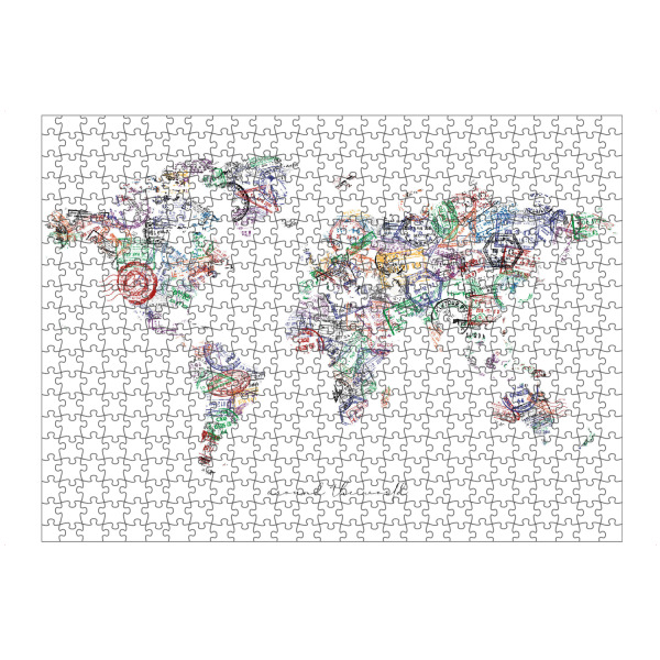 Puzzle Ravensburger "Weltkarte mit Passstempel" artboxONE - Reise,Reise / Länder,Kartografie