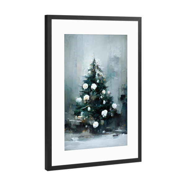 Poster mit Rahmen Schwarz (Metallic) "Abstract Christmas Tree" artboxONE - Für Kinder,Weihnachten,Für Mama