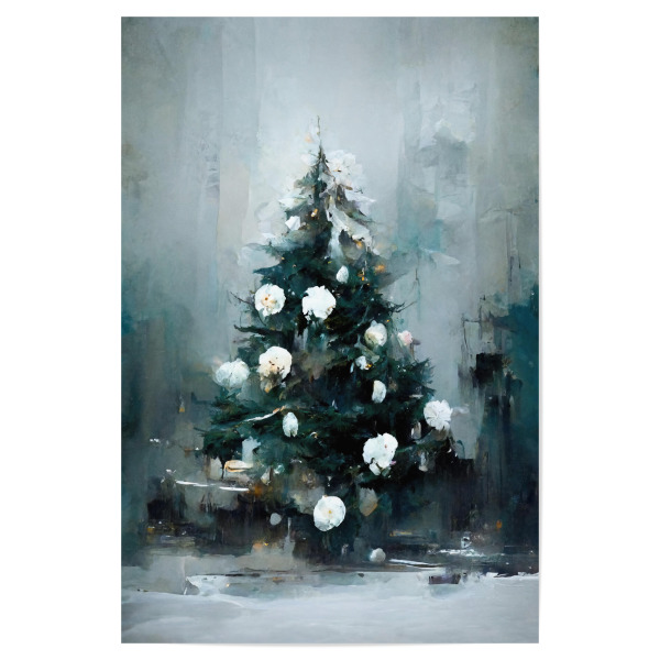 Poster "Abstract Christmas Tree" artboxONE - Für Kinder,Weihnachten,Für Mama - Weihnachten,Weihnachtsbaum,Christbaum,Winter,Abstrakt,Grobe malerei