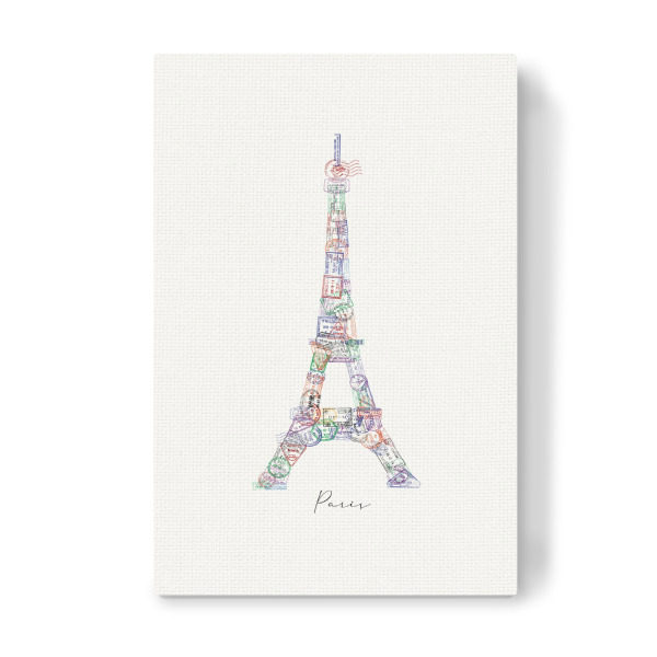 Leinwandbild "Eiffelturm-Passstempel" artboxONE - Städte,Reise,Städte / Paris,Reise / Länder
