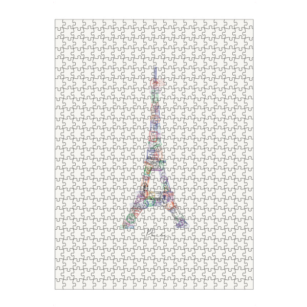 artboxONE Puzzle "Eiffelturm-Passstempel" artboxONE - Städte,Reise,Städte / Paris,Reise / Länder
