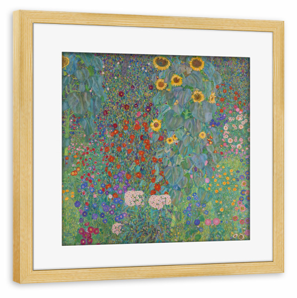 Poster mit Rahmen kiefer "Landgarten mit Sonnenblumen" artboxONE - Natur,Floral,Für Mama