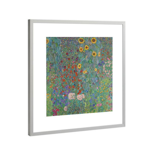 Poster mit Rahmen Silber "Landgarten mit Sonnenblumen" artboxONE - Natur,Floral,Für Mama