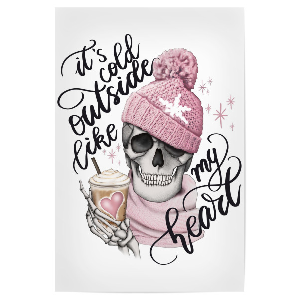 Poster 30x20 cm "Draußen ist es kalt" artboxONE - Weihnachten,Buchstaben,Festivals,Lustig