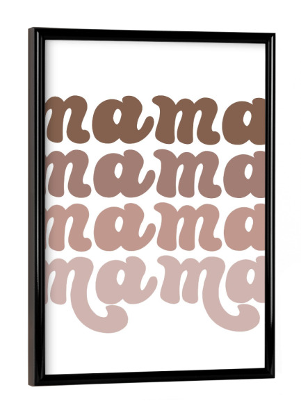 Poster mit schwarzem Rahmen "Mama Retro-Grafik" artboxONE - Fashion,Buchstaben,Für Mama,Lustig