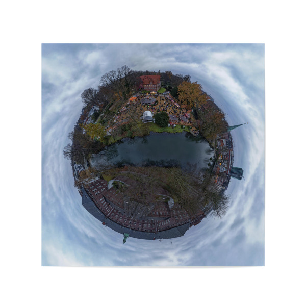 Poster 20x20 cm "Weihnachtsmarkt Bergedorf" artboxONE - Städte,Städte / Hamburg,Reise,Architektur,Reise / Länder