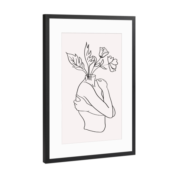 Poster mit Rahmen Schwarz (Metallic) "Willkommen das Unvermeidliche" artboxONE - Floral,Menschen