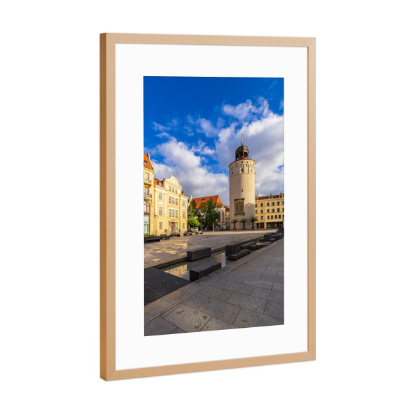 Poster mit Rahmen Kupfer "Platz, Häuser, Turm" artboxONE - Reise,Architektur,Städte / Weitere