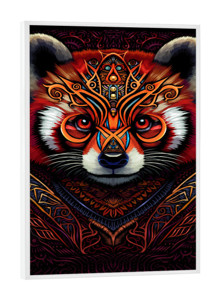 Poster mit weißem Rahmen "Indischer Stammes-roter Panda" artboxONE - Tiere,Comic