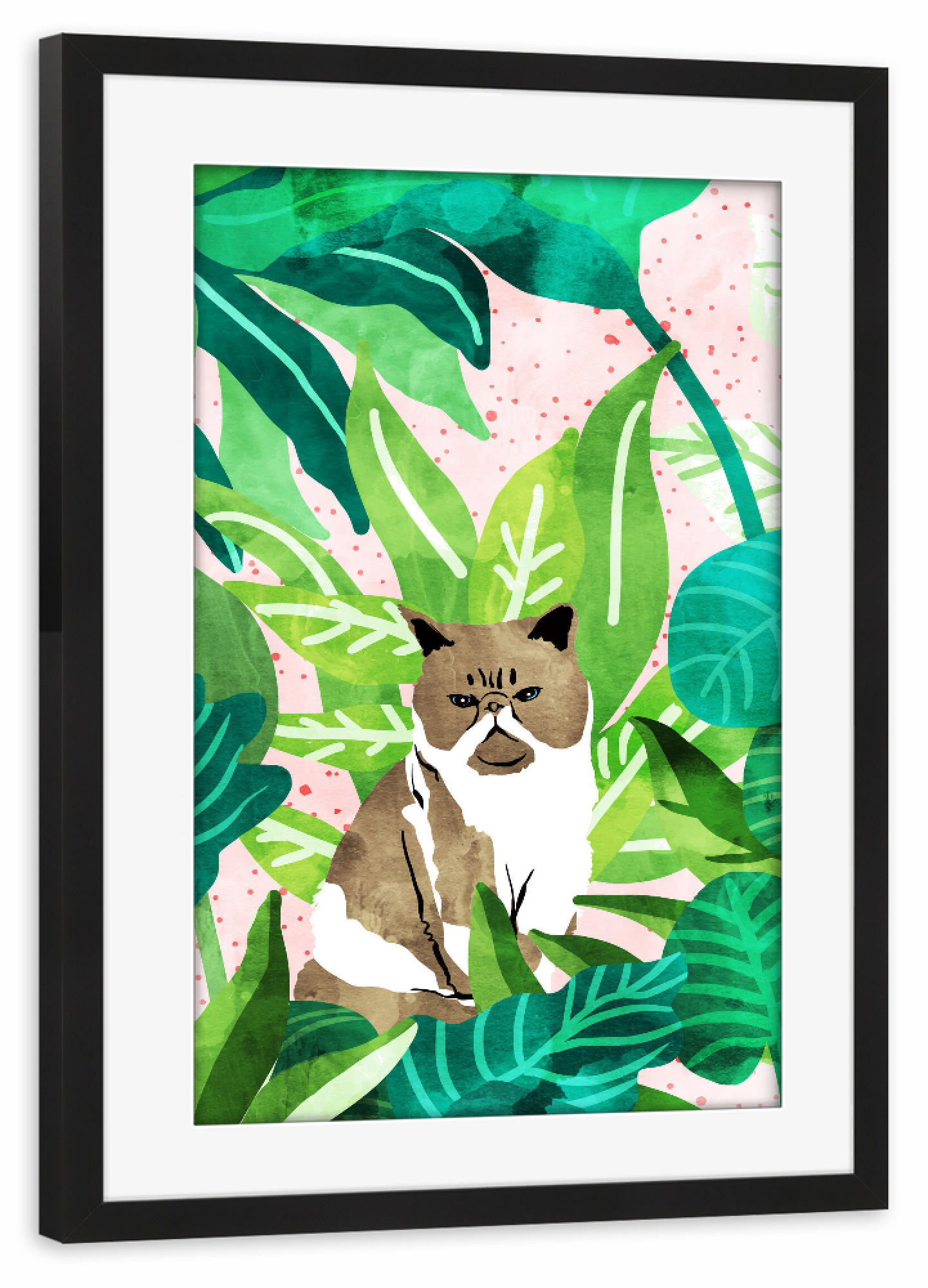 Poster mit Rahmen schwarz "Tropische bezaubernde Katze" artboxONE - Natur,Tiere