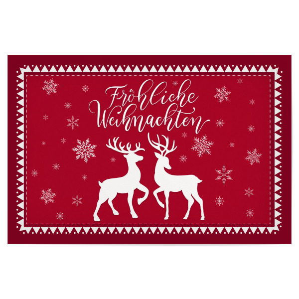 Poster 30x20 cm "Weihnachten mit Hirsch und Reh" artboxONE - Typografie,Tiere,Weihnachten