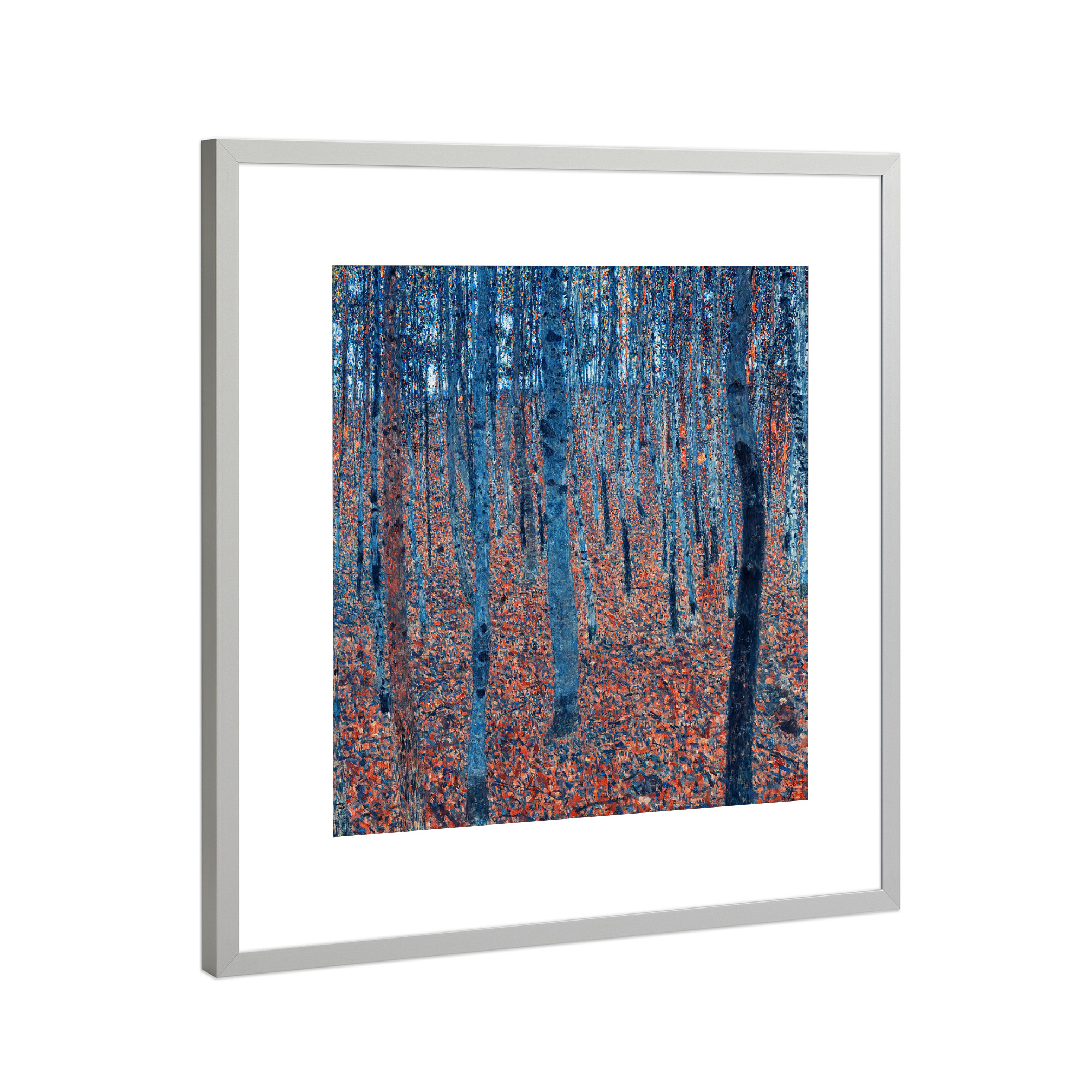 Poster mit Rahmen Silber "Buchenhain" artboxONE - Natur,Reise