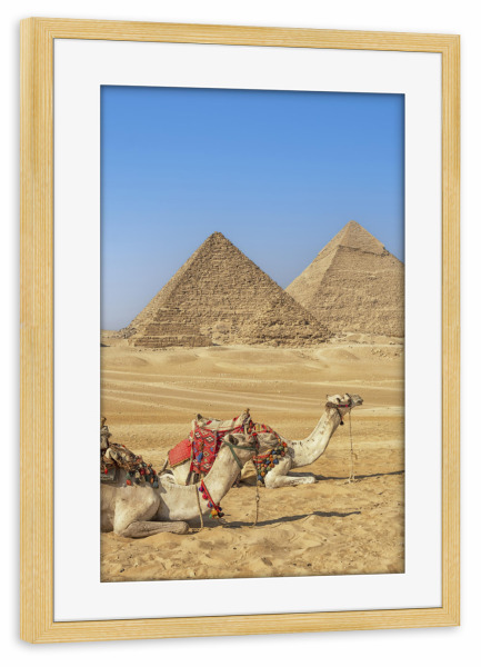 Poster mit Rahmen kiefer "Die großen Pyramiden" artboxONE - Reise,Architektur,Reise / Afrika,Reise / Länder,Städte / Weitere