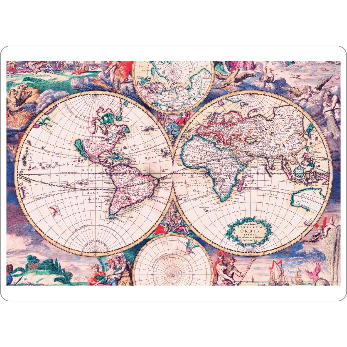 Tischset "Weltkarte des 17. Jahrhunderts" artboxONE - Reise,Reise / Afrika,Reise / Länder,Kartografie