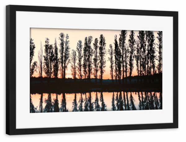 Poster mit Rahmen schwarz "Teichreflexion" artboxONE - Natur,Reise,Reise / Länder