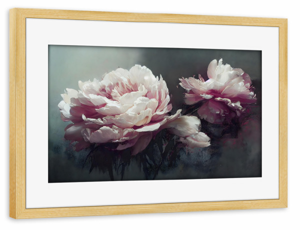 Poster mit Rahmen kiefer "Pfingstrosen in Pink" artboxONE - Floral,Abstrakt,Für Mama