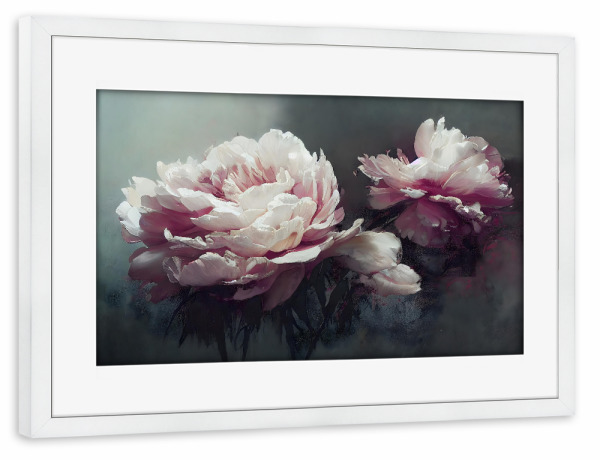 Poster mit Rahmen weiß "Pfingstrosen in Pink" artboxONE - Floral,Abstrakt,Für Mama