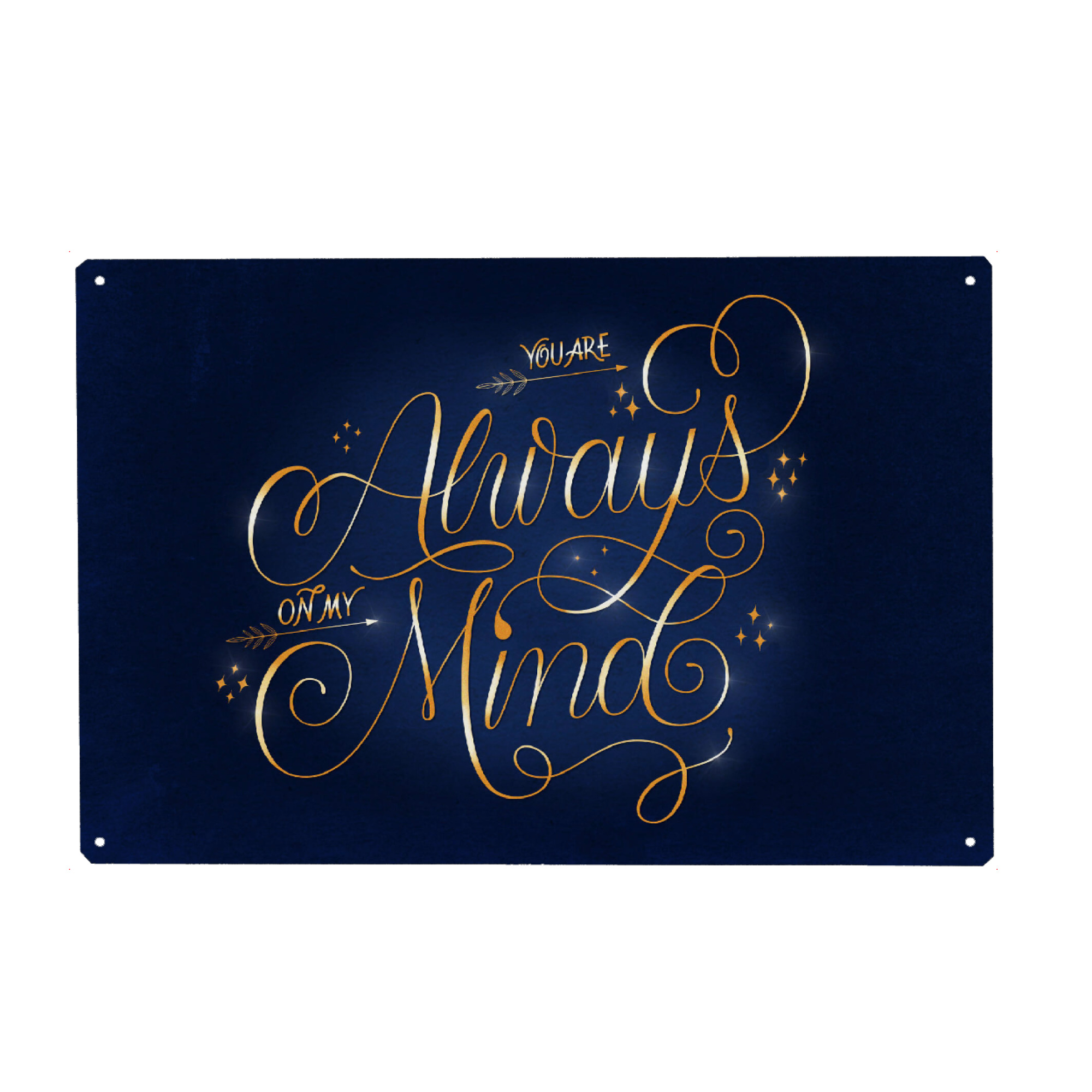Metall Poster "Ich denke stets an dich" artboxONE - Typografie,Liebe