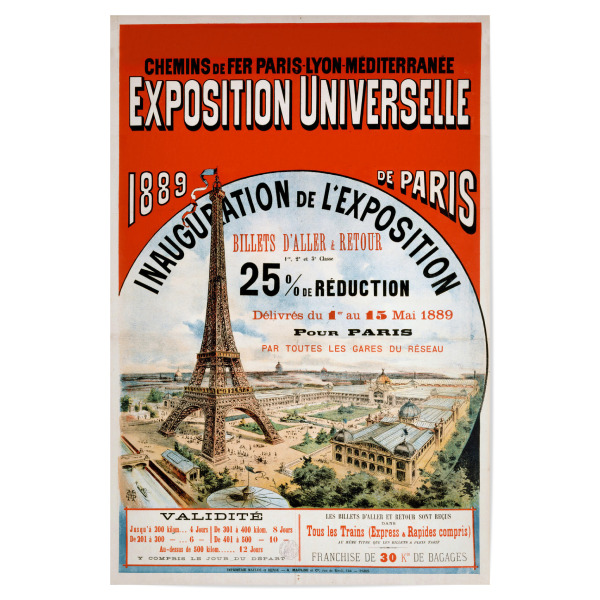 Poster "Paris Expo 1889 Eiffelturm" artboxONE - Städte,Typografie,Reise,Städte / Paris - Paris,Eiffelturm,Expo 1889,Frankreich,Ausstellung