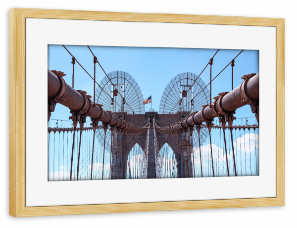 Poster mit Rahmen kiefer "Brooklyn" artboxONE - Städte,Städte / New York,Reise,Architektur,Reise / Länder