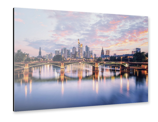 Alu-Dibond "Sonnenuntergang - Frankfurt" 30x20 cm artboxONE